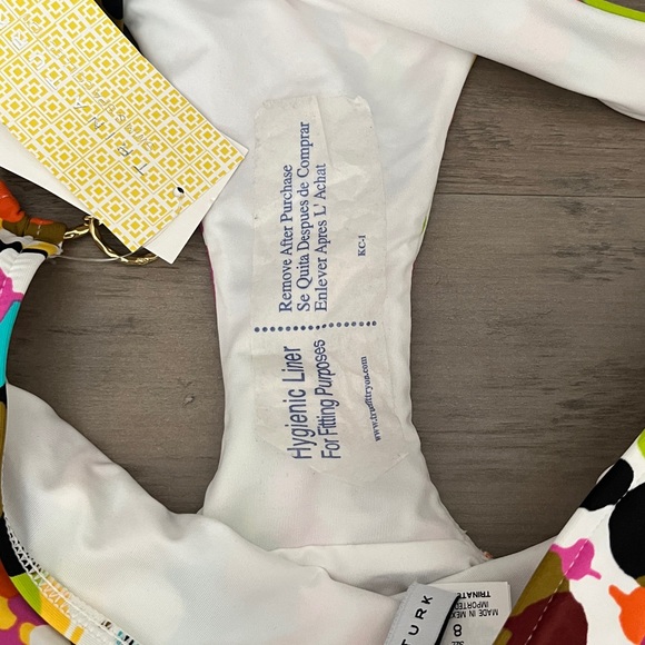 Trina Turk Colorful Geometric Gold Ring Bikini Set Size 8 NWT Resort Swim Beach - Picture 10 of 13